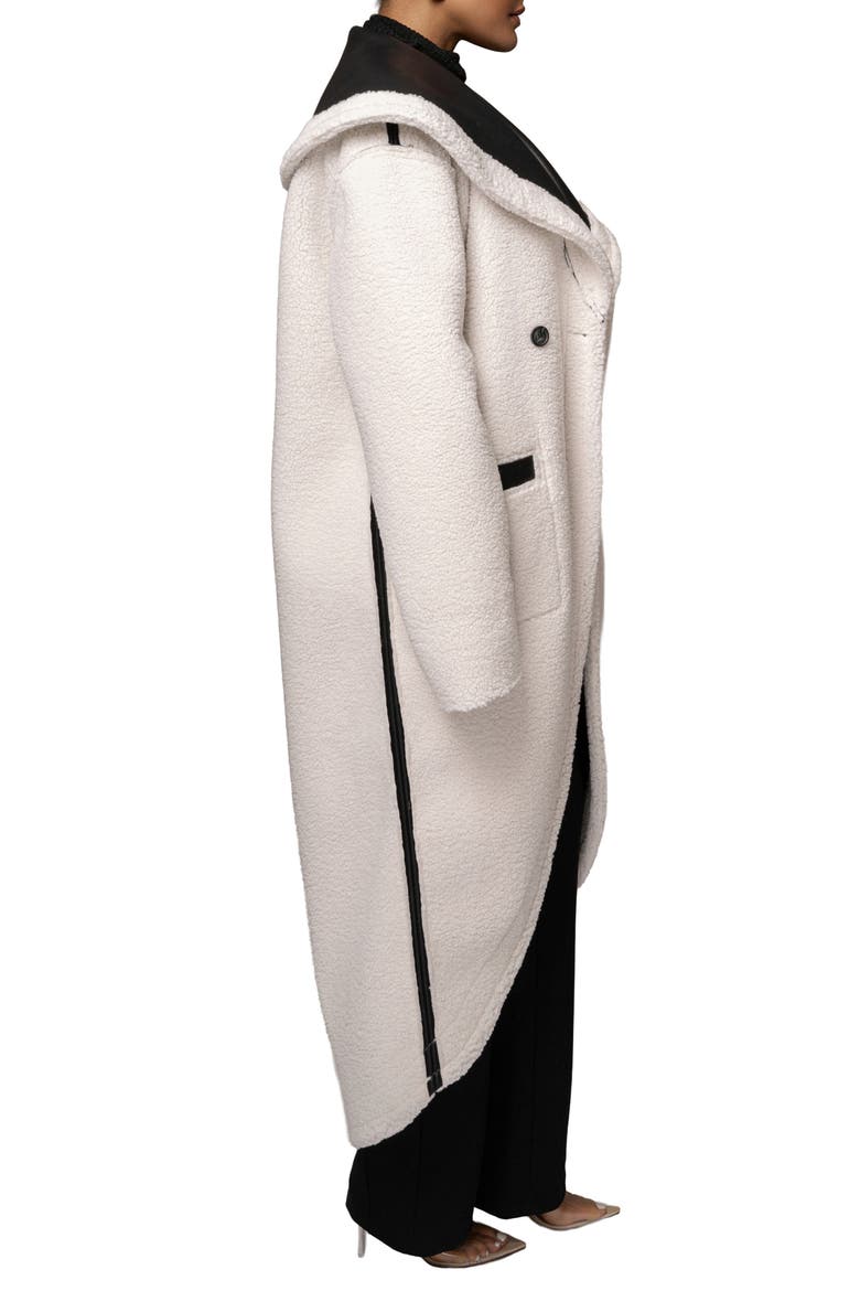 Jaida Reversible Faux Shearling Coat, Alternate, color, BLACK