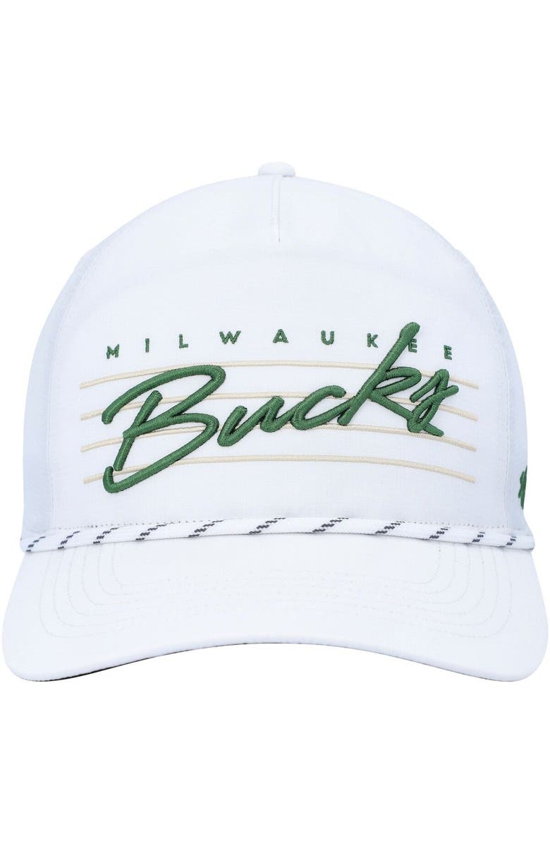 '47 Men's '47  White Milwaukee Bucks Downburst Hitch Snapback Hat, Alternate, color, White