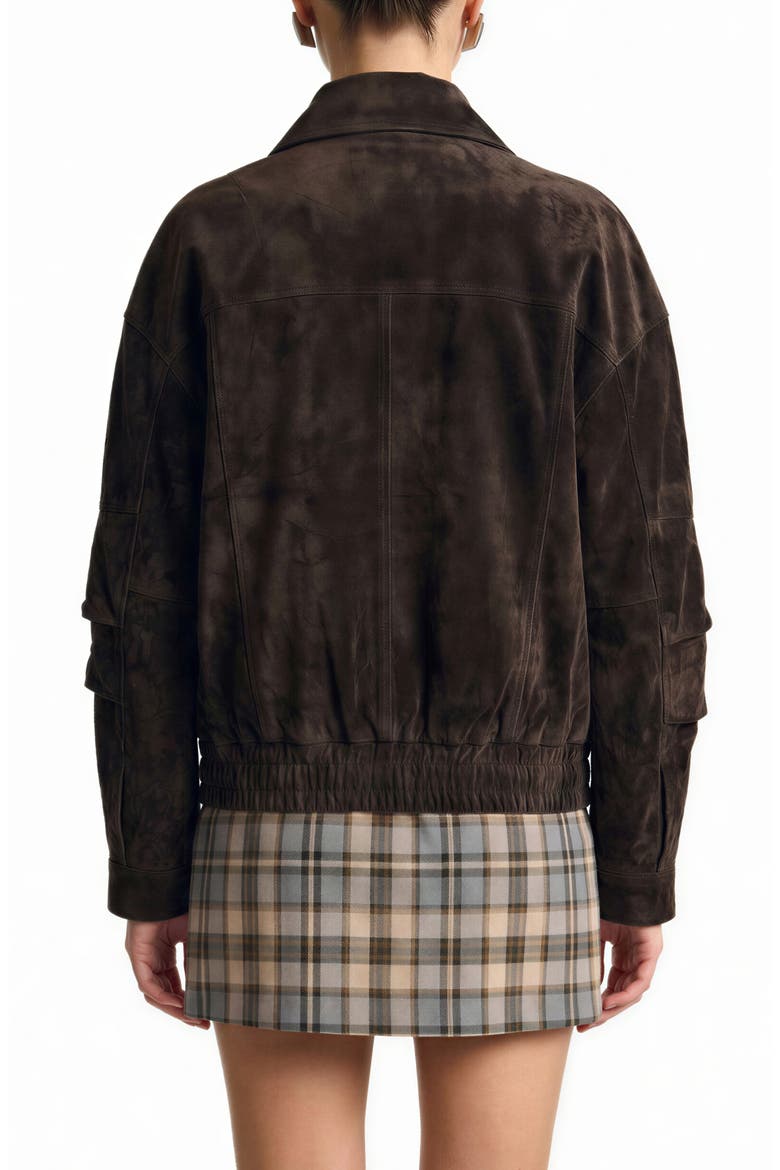 Layered Oversize Suede Jacket, Alternate, color, WOOD
