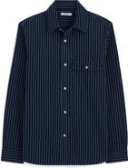Madewell Indigo Dyed Stripe Button-Up Work Shirt