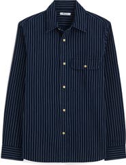 Madewell Indigo Dyed Stripe Button-Up Work Shirt