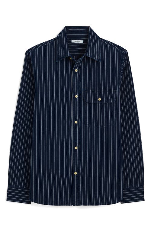 Madewell Indigo Dyed Stripe Button-up Work Shirt In Blue