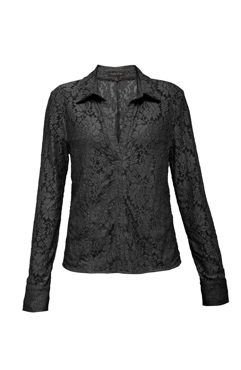 AS by DF Dixie Stretch Lace LS Blouse, Alternate, color, 