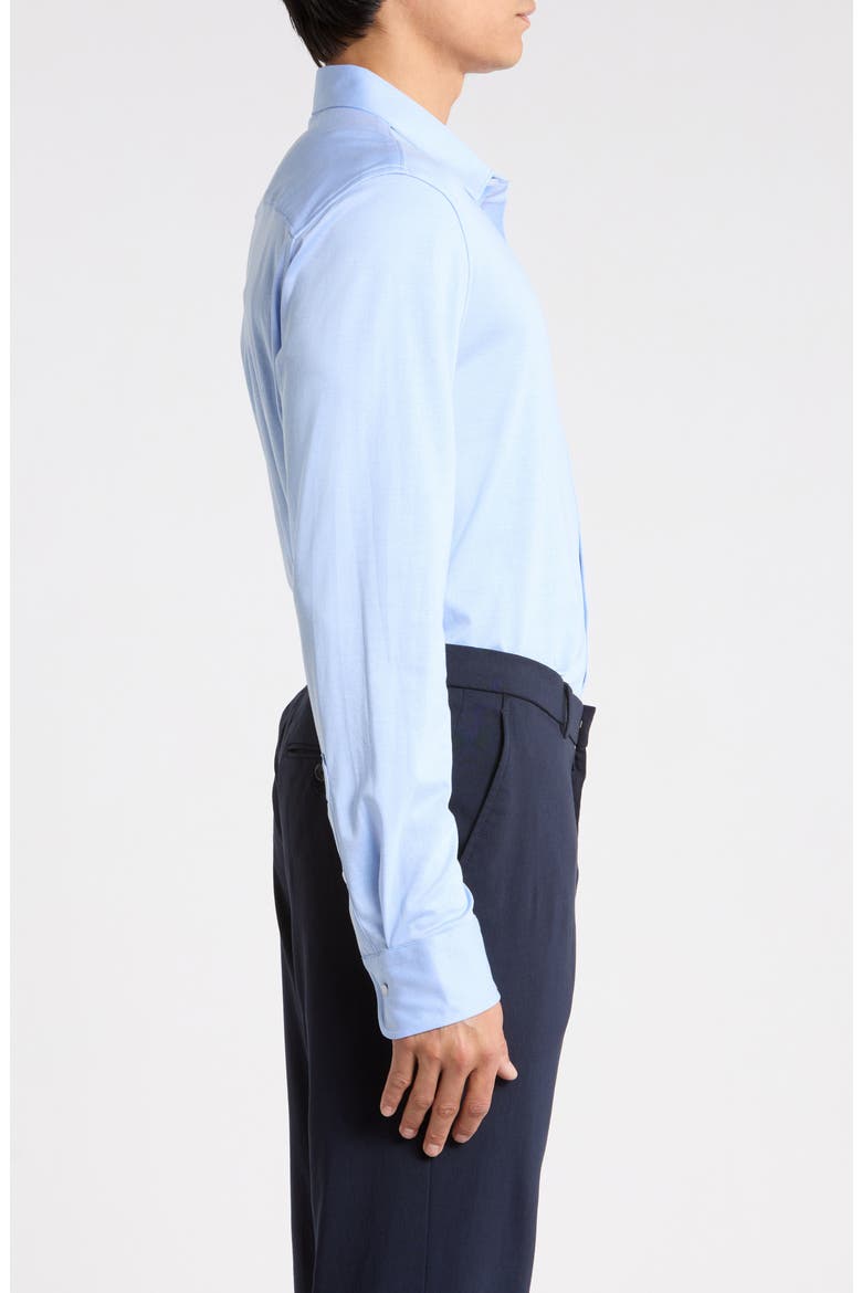 Tiller Lux Cotton Knit Button-Up Shirt, Alternate, color, BLUE-WHITE EOE