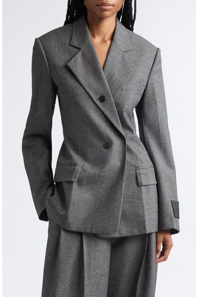 Button Lapel Oversized Blazer, Main, color, CHARCOAL
