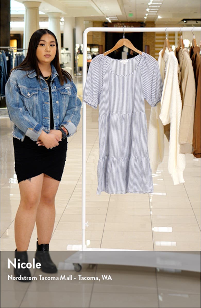 Luca Puff Sleeve Linen & Cotton A-line Dress, sales video thumbnail