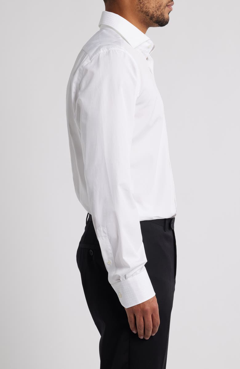 Emanuel Berg Modern Fit Cotton Poplin Dress Shirt, Alternate, color, White