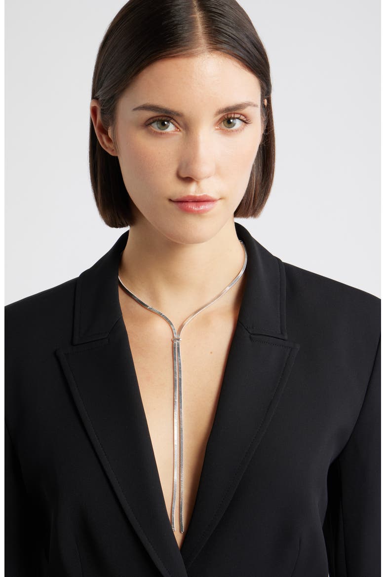 Flat Chain Y Necklace, Alternate, color, SILVER