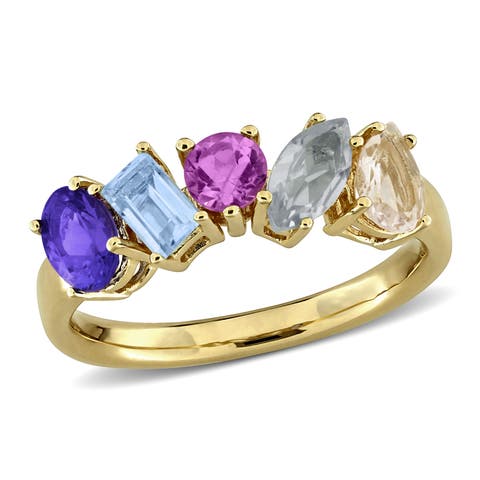 Gemstone 5-Stone Ring Sterling Silver