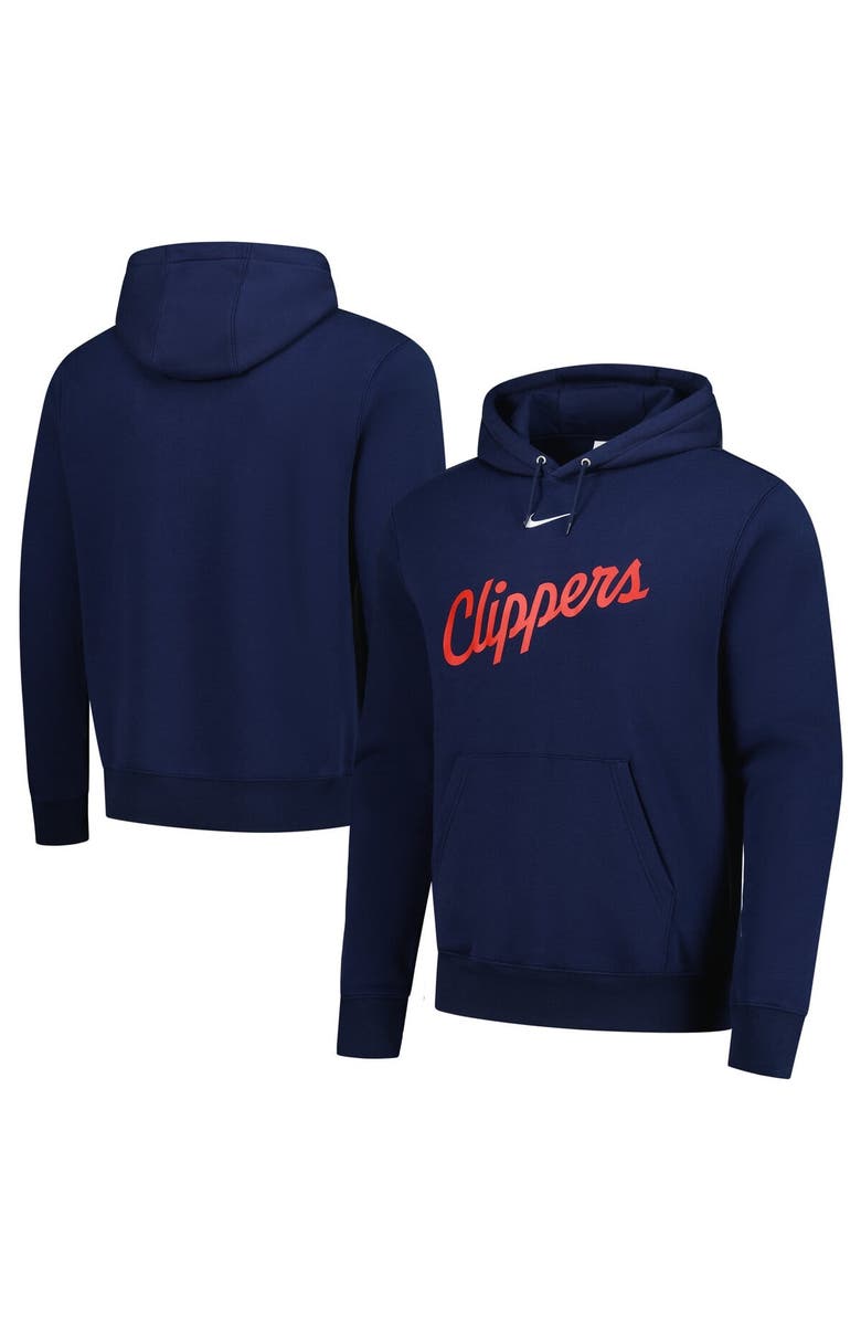 Nike Men's Nike Navy LA Clippers Sportswear Essential Wordmark Club Hoodie, Main, color, Navy