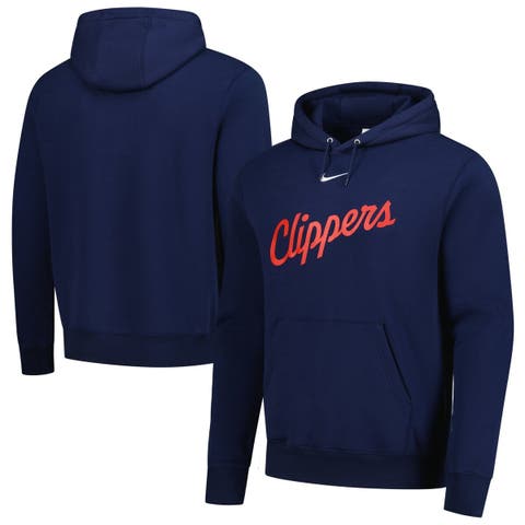 Men's Nike Navy LA Clippers Sportswear Essential Wordmark Club Hoodie