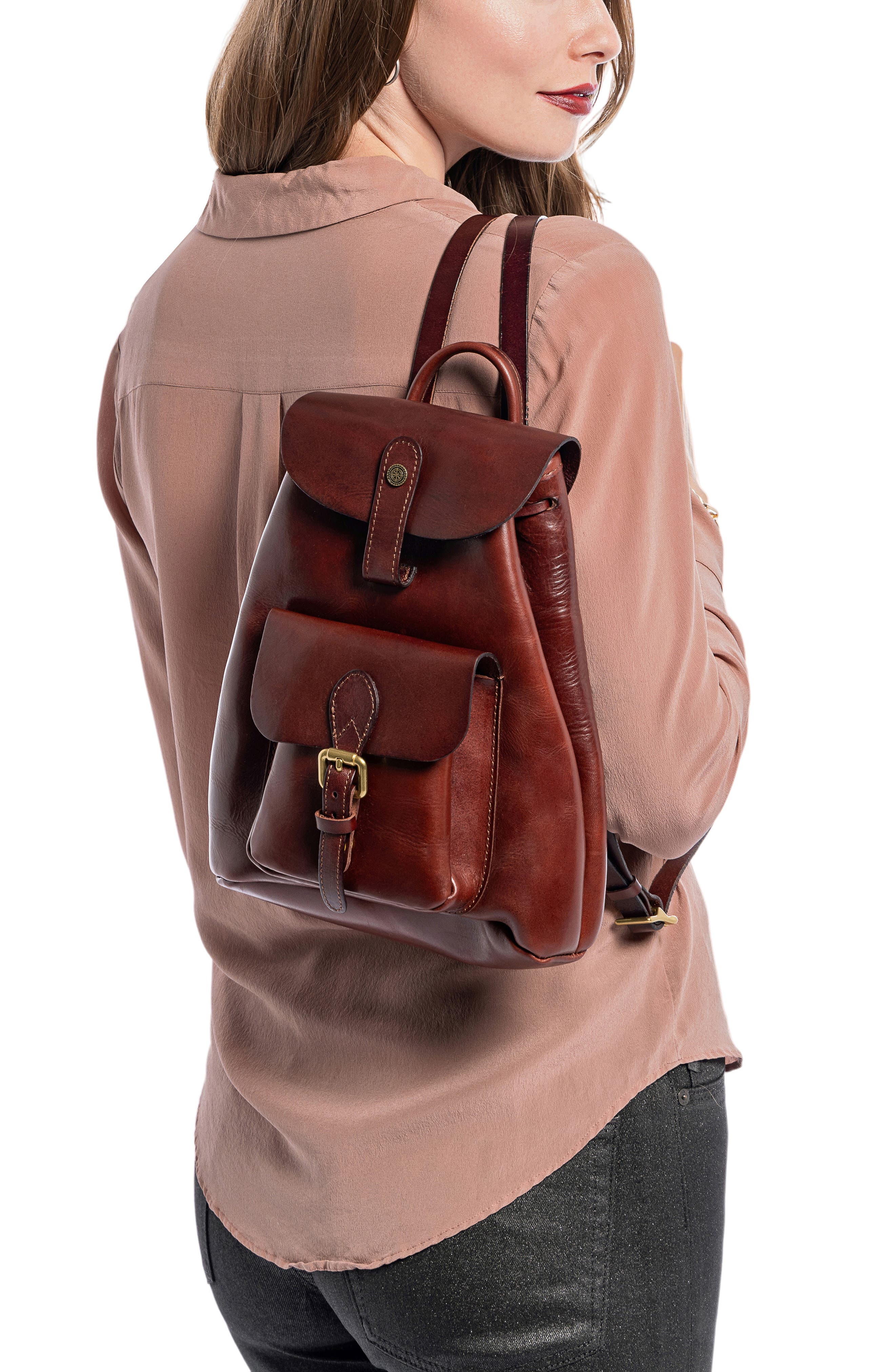 OLD TREND Isla Small Leather Backpack, Alternate, color, Brown