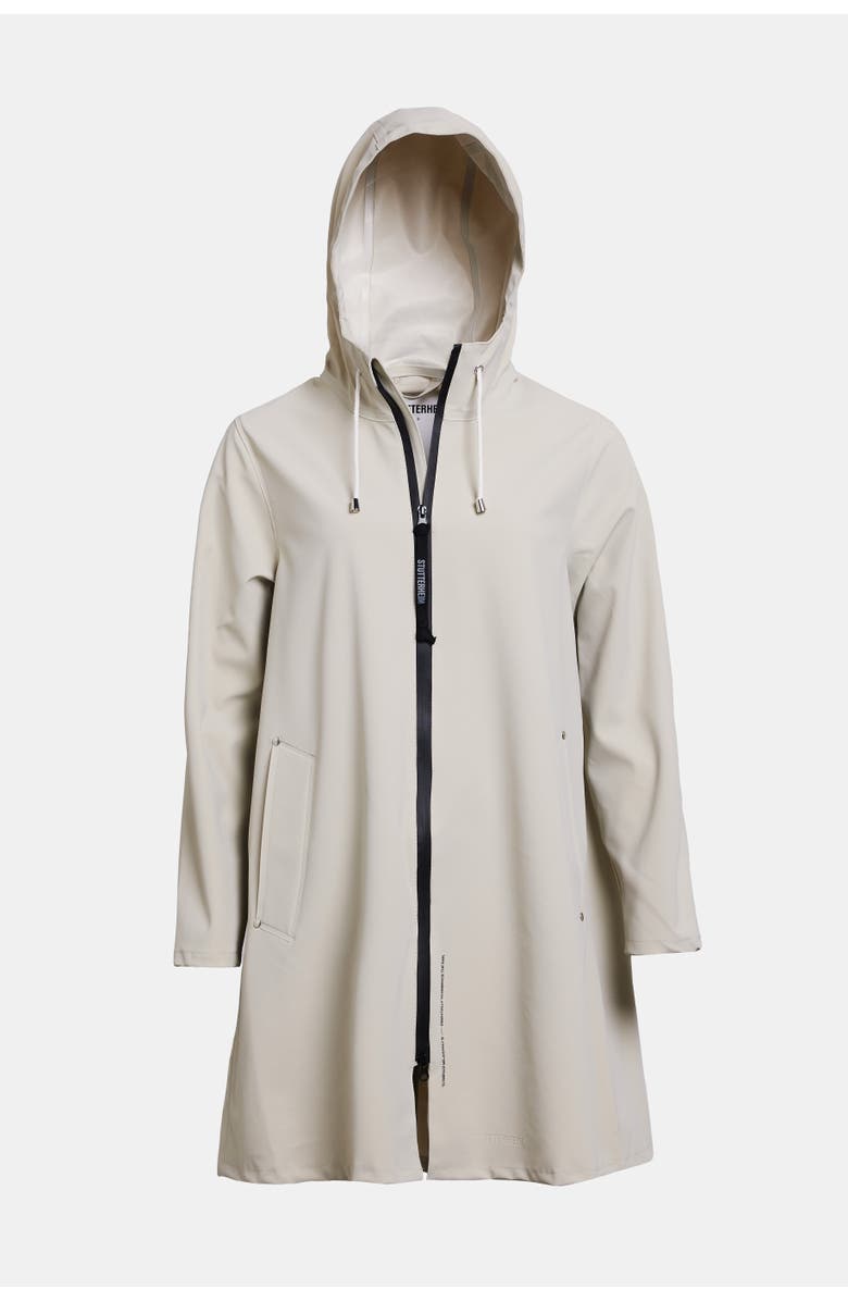 Stutterheim Mosebacke Lightweight Zip Matte Raincoat, Alternate, color, Pelican