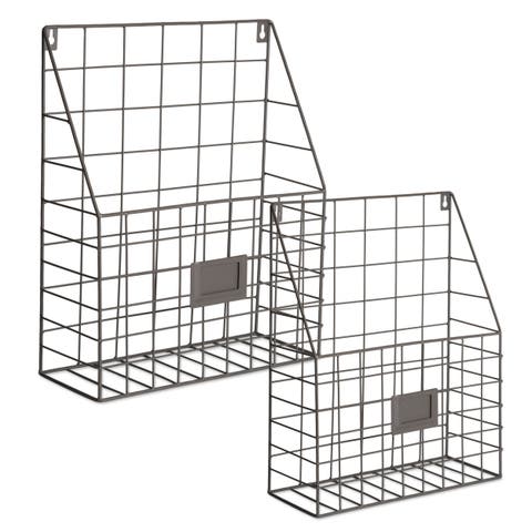 Farmhouse Metal File Basket Set/2