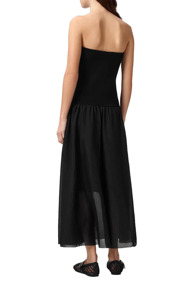 Tegan Strapless Dress, Alternate, color, BLACK