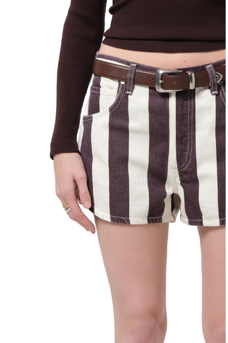 Abita Awning Stripe Denim Shorts, Alternate, color, AWNING STRIPE BROWN/ WHITE
