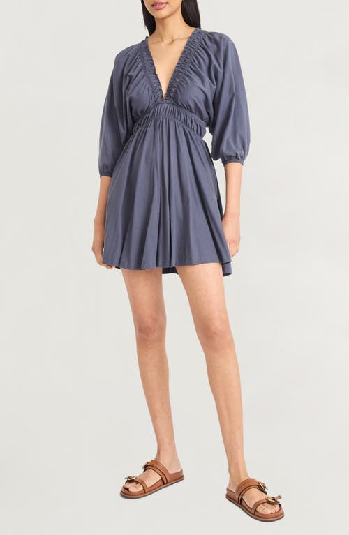 The Good Journey Blouson Minidress In Blue