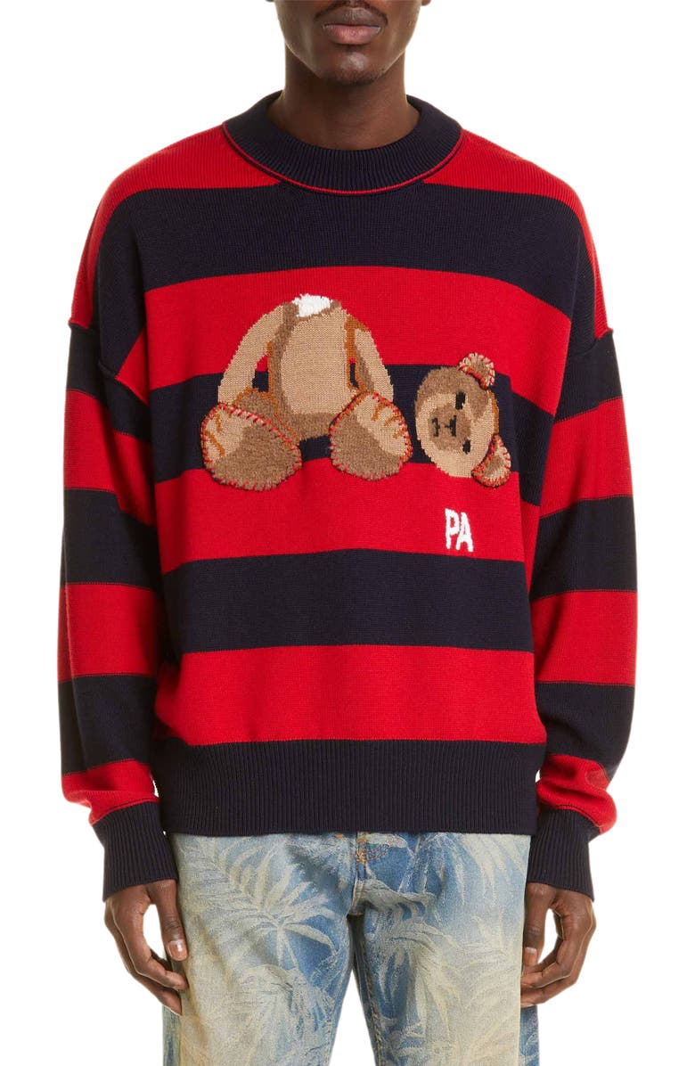 Palm Angels Bear Stripe Wool Sweater, Main, color,