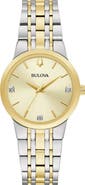 BULOVA Two-Tone Diamond Bracelet Strap Watch, 36mm