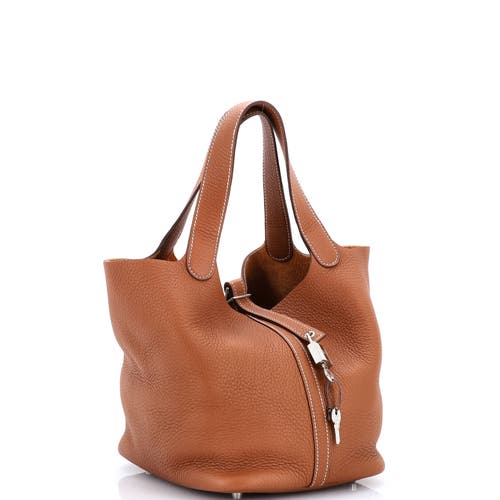 Pre-owned Hermes Hermes Picotin Lock Bag Clemence Mm In Gold