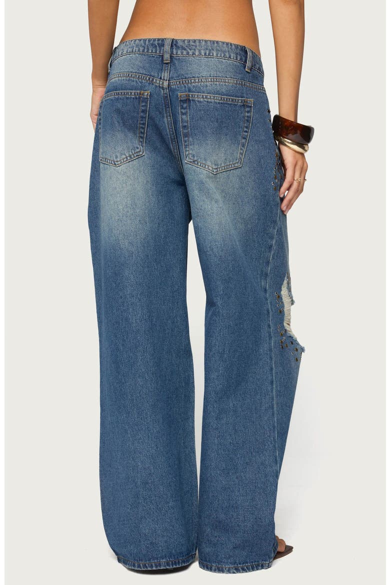 Eunia Studded Low Rise Baggy Wide Leg Jeans, Alternate, color, BLUE-WASHED