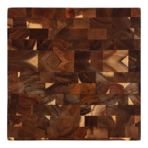Megachef 13.75 Inch Square Thick Acacia Wood Serving Butcher Cutting Board In Brown