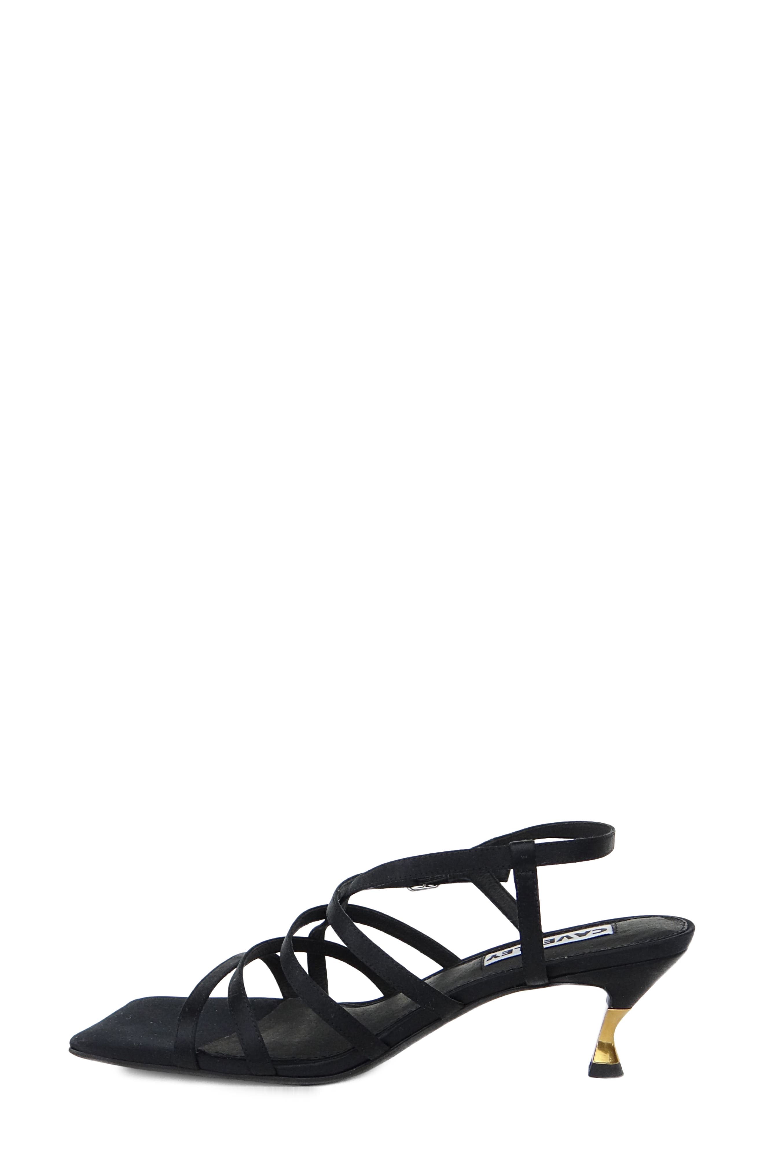 Lani Strappy Sandal, Alternate, color, BLACK SATIN