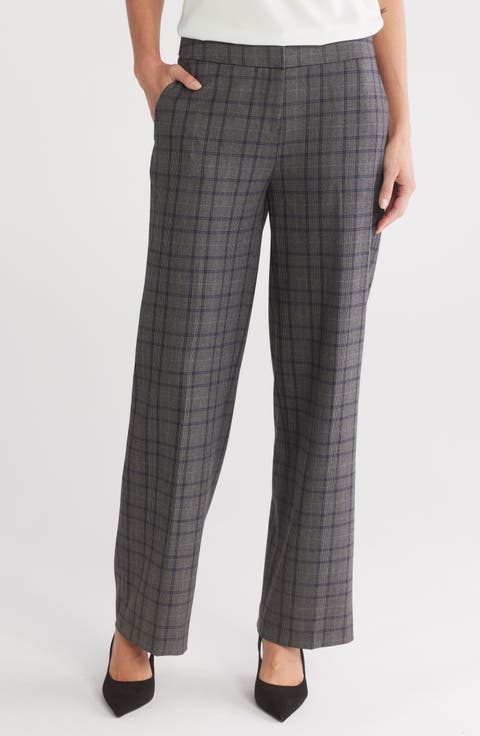 Plaid Wide Leg Pants