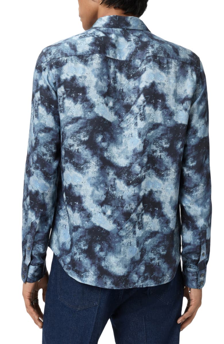 John Varvatos Rodney Hidden Placket Button-Up Shirt, Alternate, color, Titanium Blue