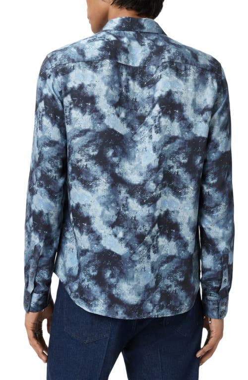 John Varvatos Rodney Hidden Placket Button-up Shirt In Blue