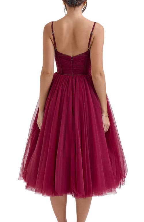 House Of Cb Princess Tulle Fit & Flare Evening Dress In Adobe Rose