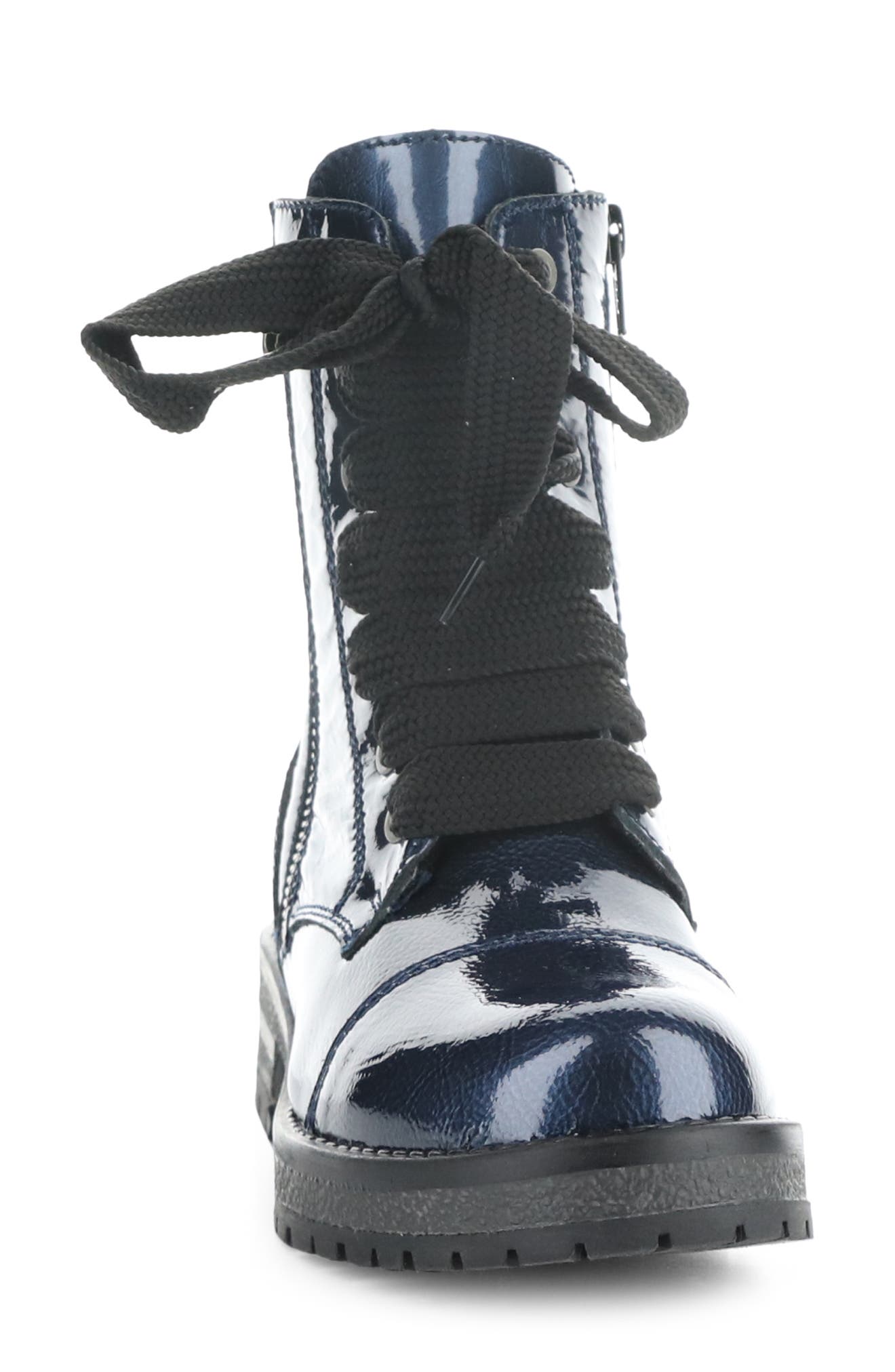 Paulie Waterproof Lace-Up Bootie, Alternate, color, BLUE MASCARA PAT