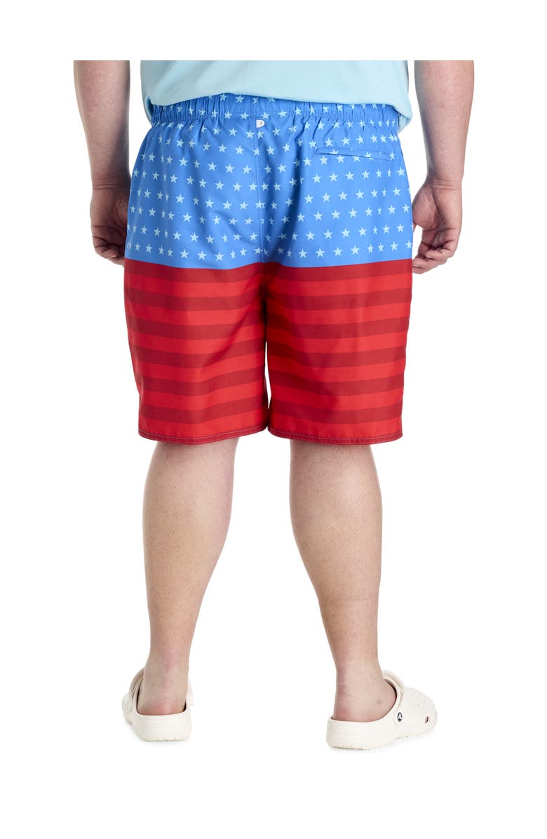 Harbor Bay by DXL Big & Tall Americana Swim Trunks, Alternate, color, Blue Multi
