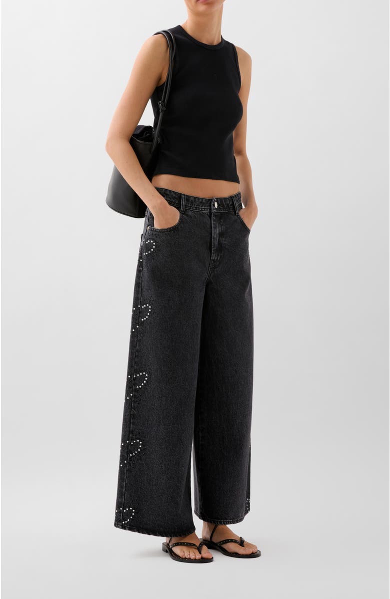 Scalpers Rib Gather Side Tee, Alternate, color, Black