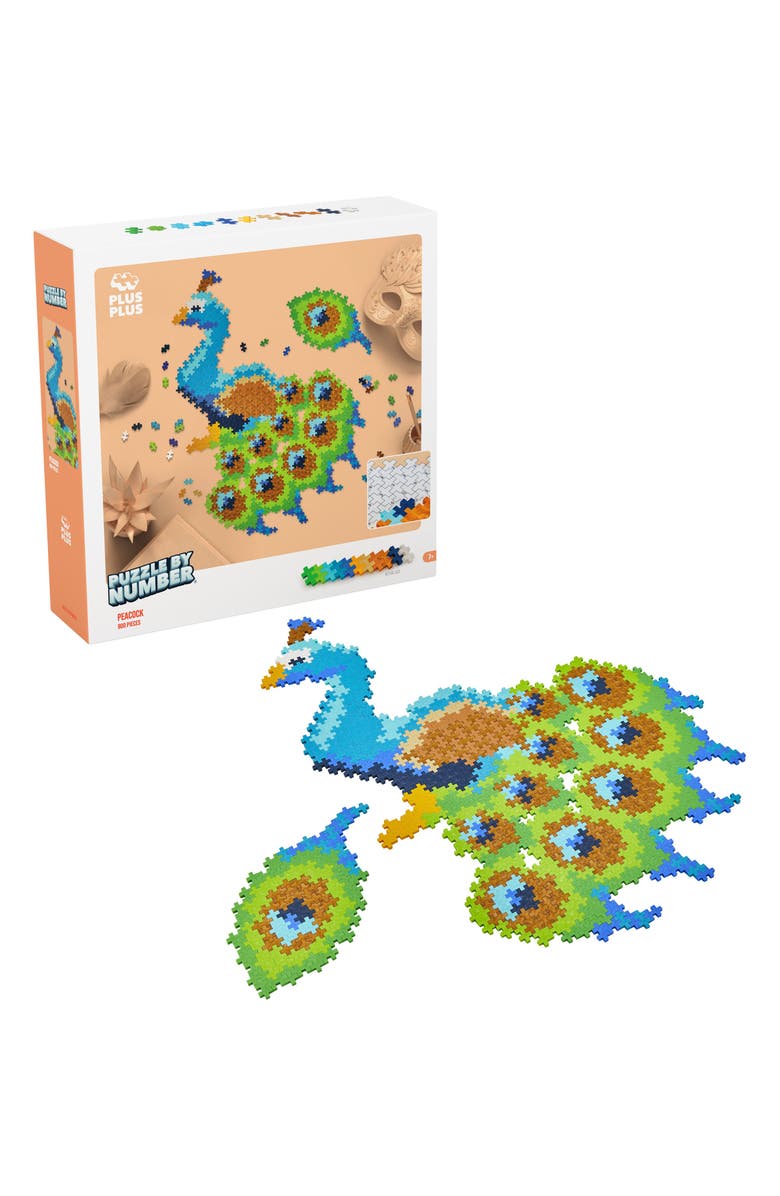 Plus-Plus USA 800-Piece Peacock Puzzle by Number, Alternate, color,