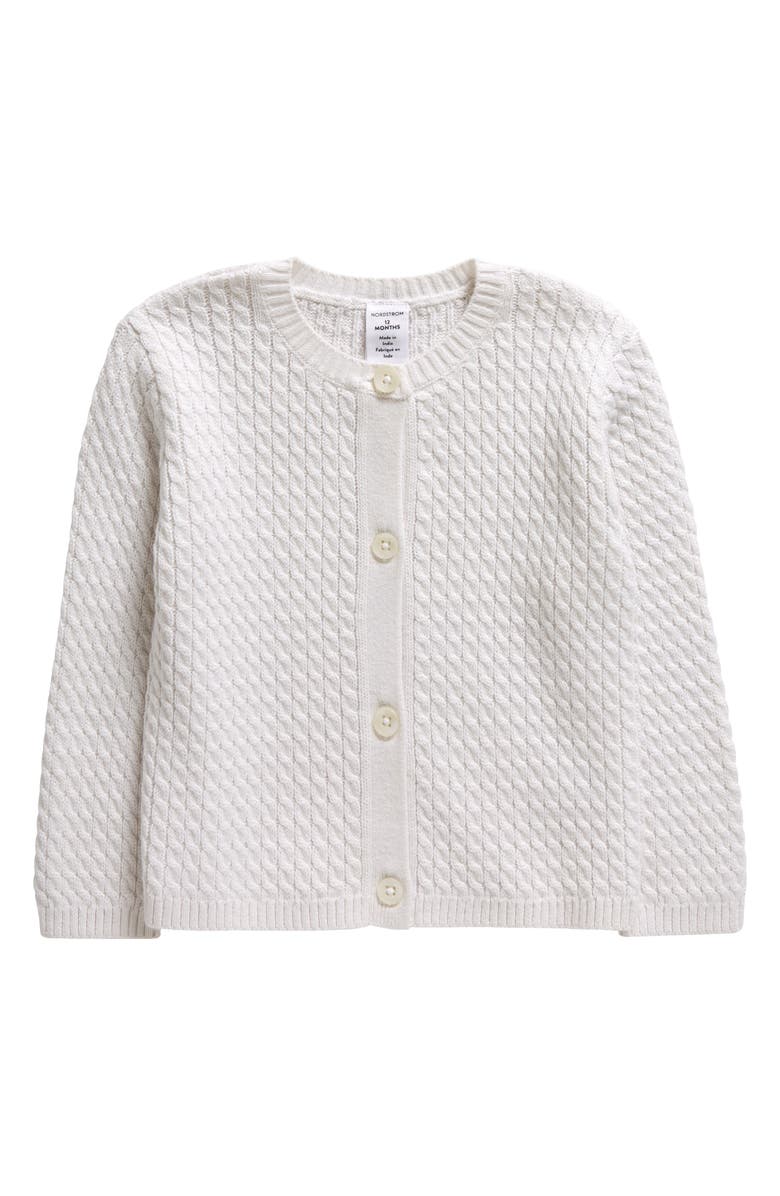 Nordstrom Cable Knit Cotton Blend Cardigan, Main, color, 