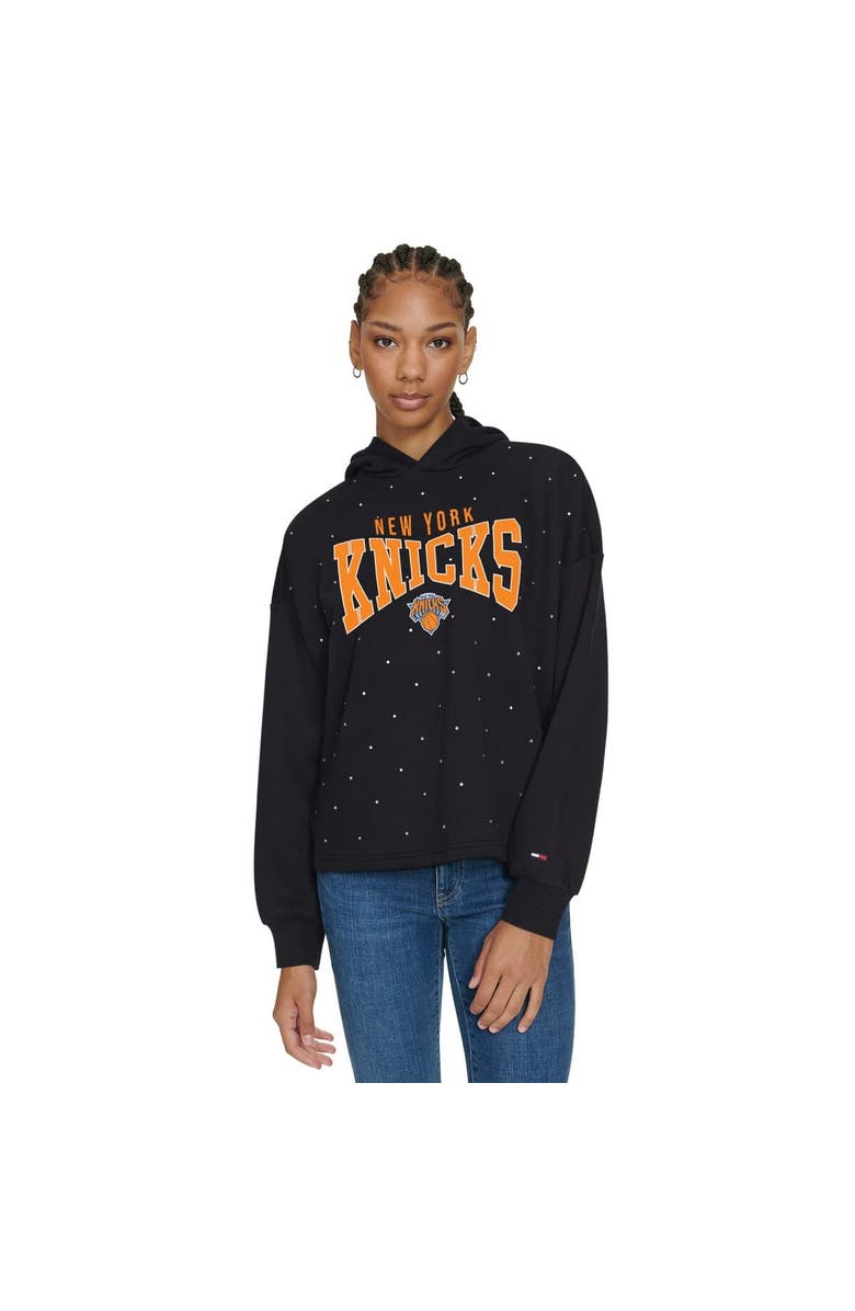 TOMMY JEANS Women's Tommy Jeans Black New York Knicks Stella Cropped Pullover Hoodie, Alternate, color, Royal