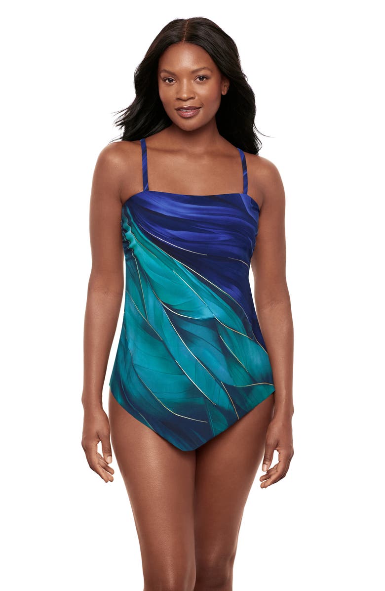 Miraclesuit<sup>®</sup> Maldiva Strapless Tankini Top, Alternate, color, Blue Multi