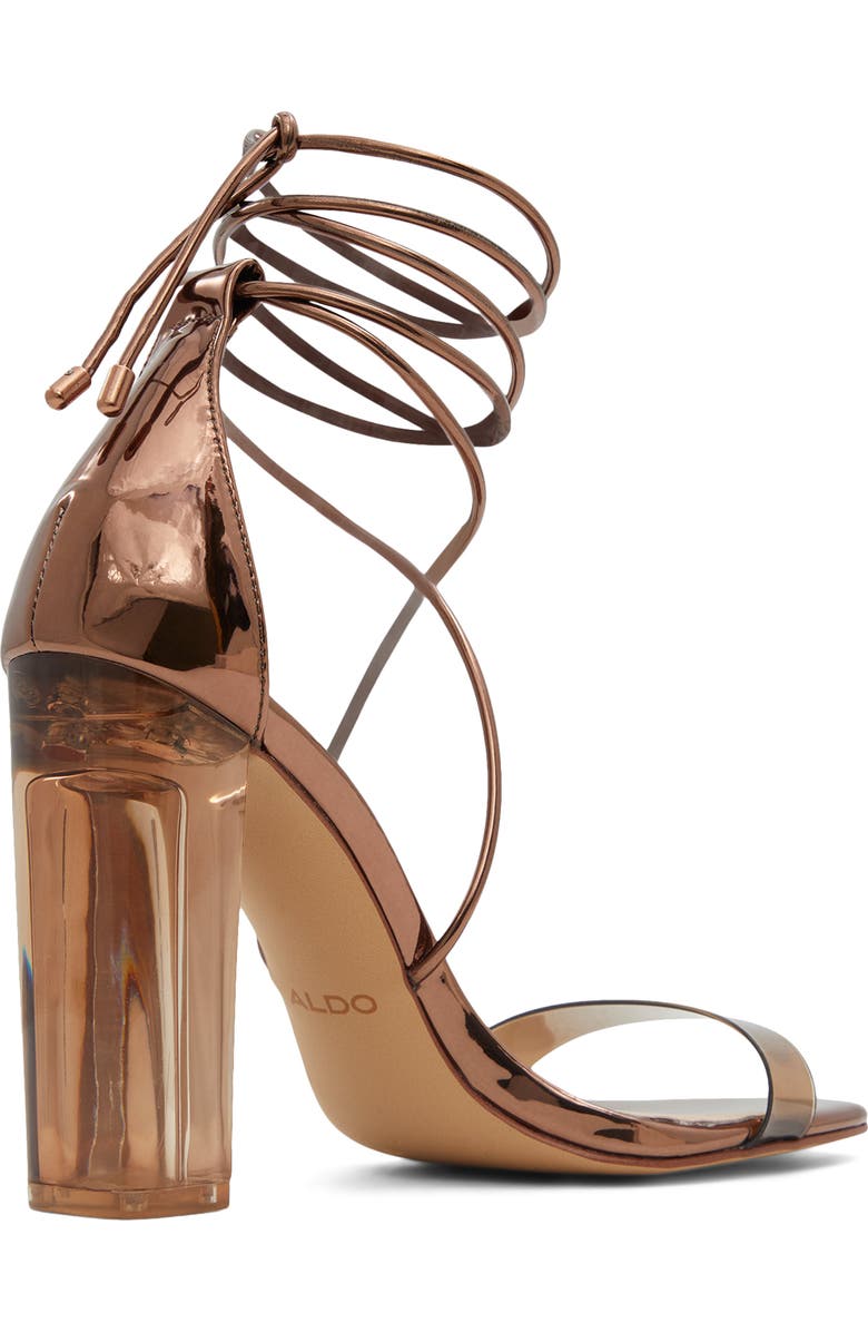 ALDO Onardonia Ankle Tie Sandal, Alternate, color, Bronze