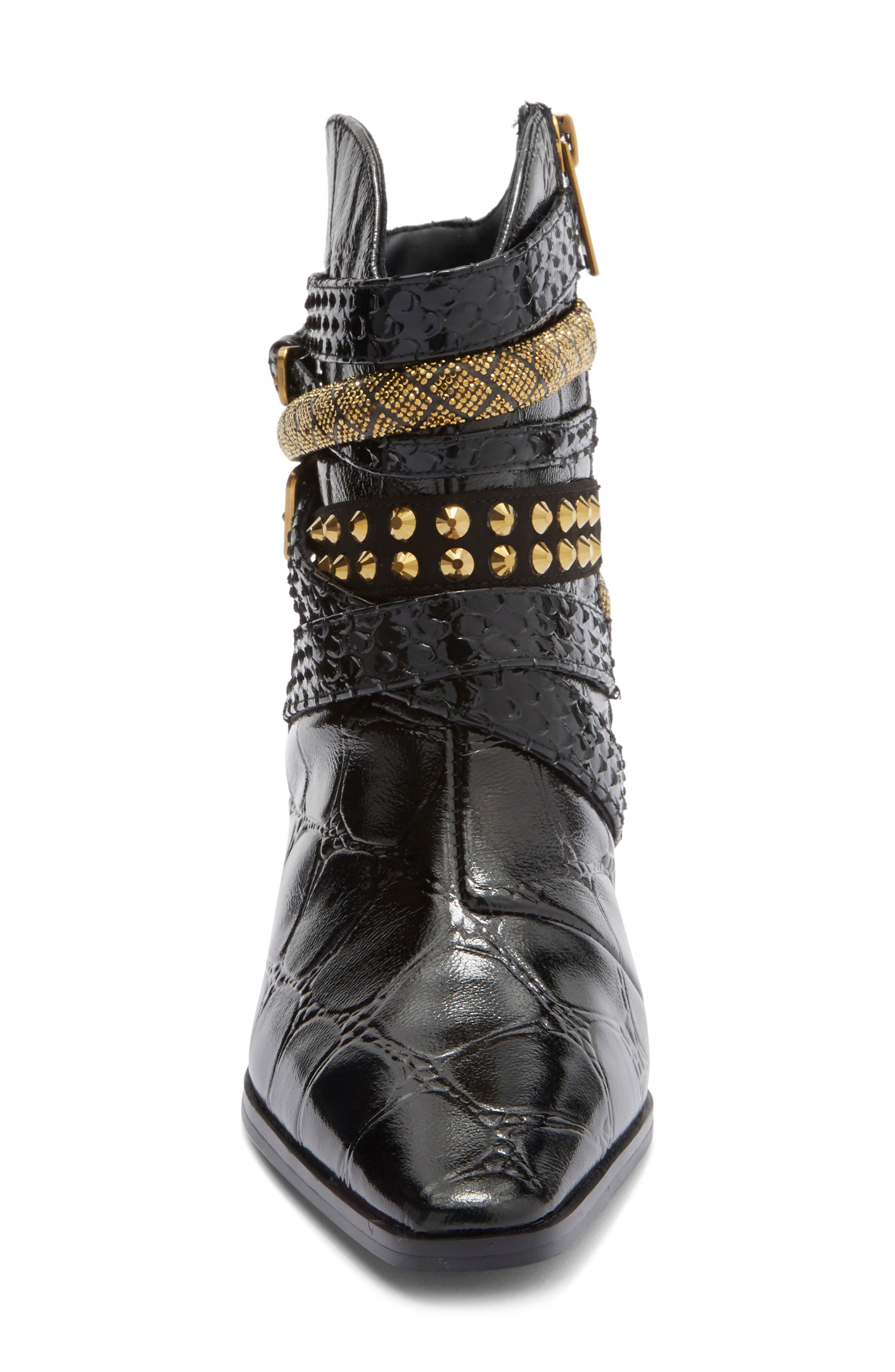 Kurt Geiger London Multi Strap Western Bootie, Alternate, color, Black