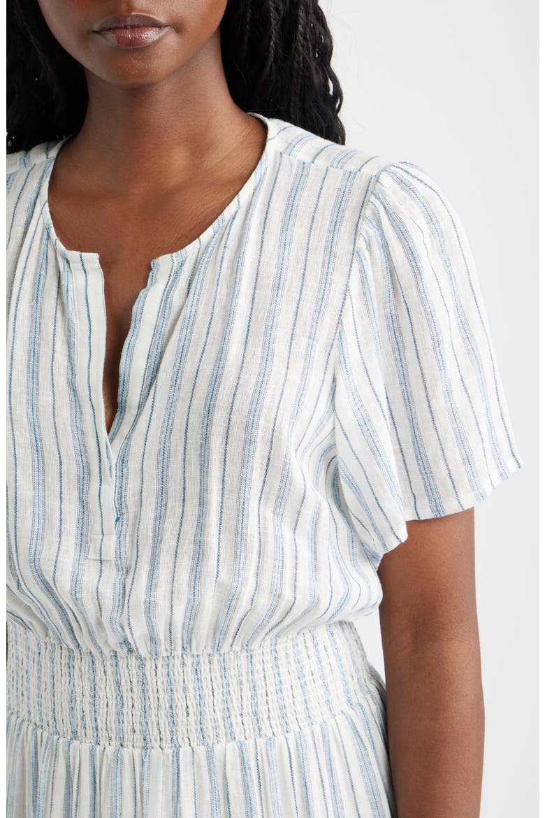 Cannes Stripe Linen Blend Dress, Alternate, color, WINDWARD STRIPE