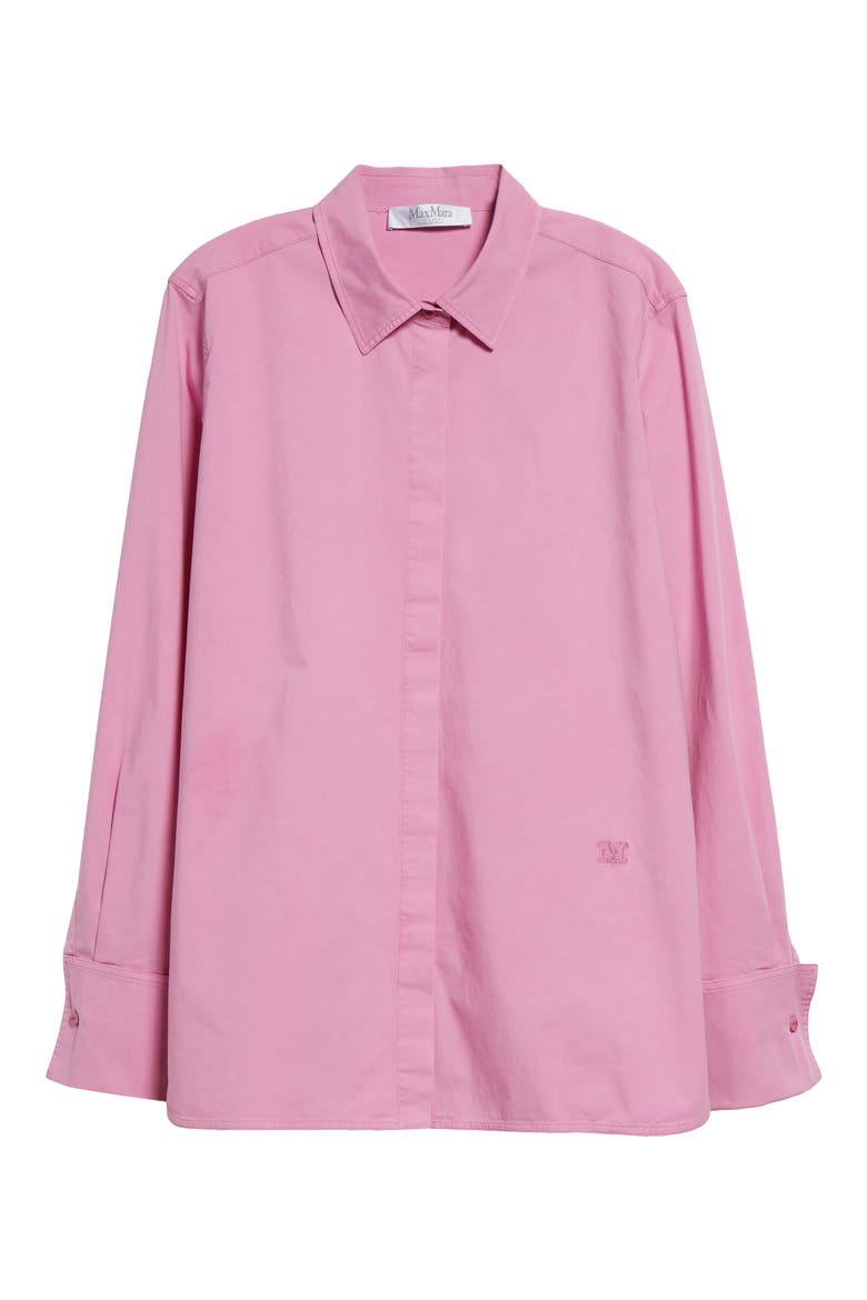 Francia Cotton Stretch Poplin Button-Up Shirt, Main, color, PEONY