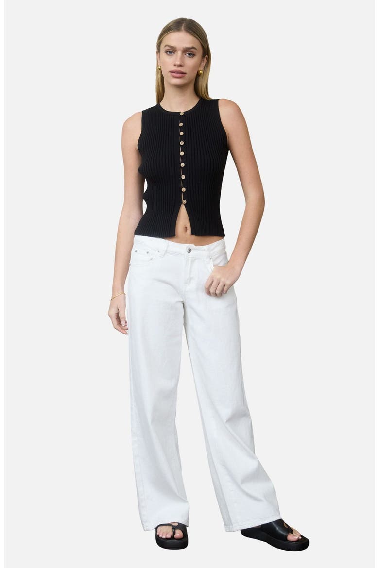 Rib Sleeveless Sweater, Alternate, color, BLACK