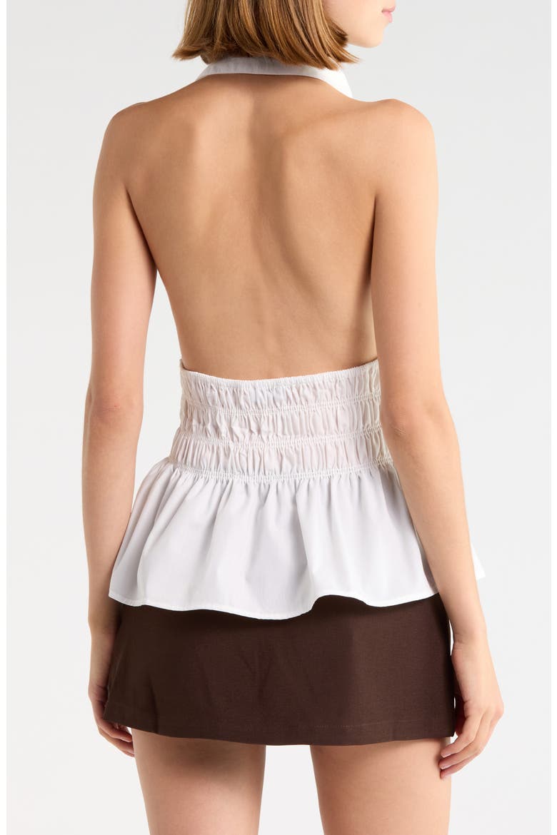 As You Are Shirred Halter Shirt, Alternate, color, WHITE