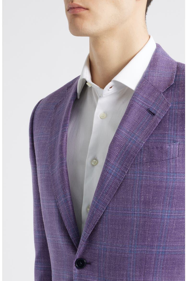 Purple Plaid Wool & Silk Blend Sport Coat, Alternate, color, SOLID LIGHT PASTEL PURPLE