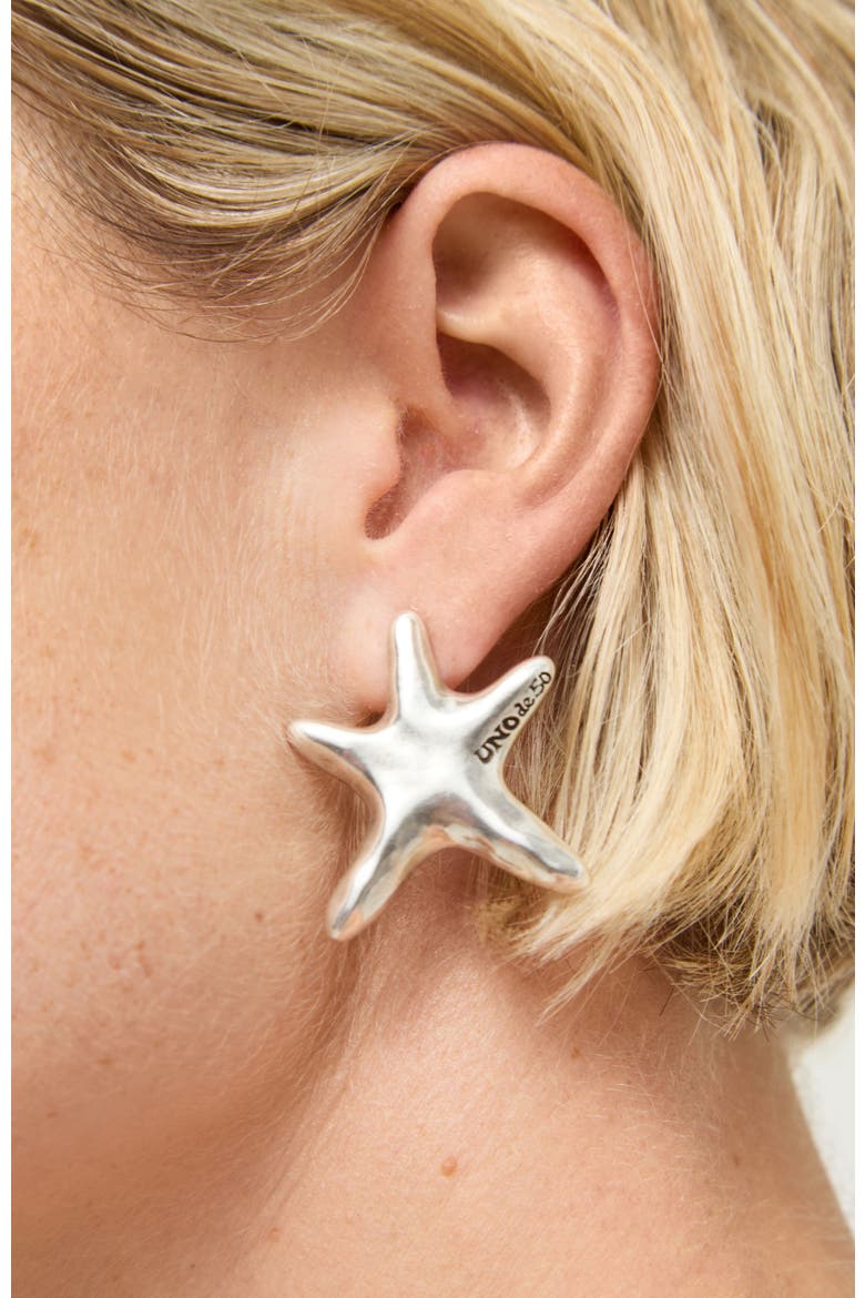 Medium Silver-tone Star Earrings, Alternate, color, Silver