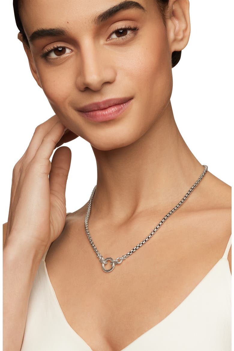 Smooth Amulet Vehicle Box Chain Necklace in Sterling Silver, 3.6mm, Alternate, color, SILVER