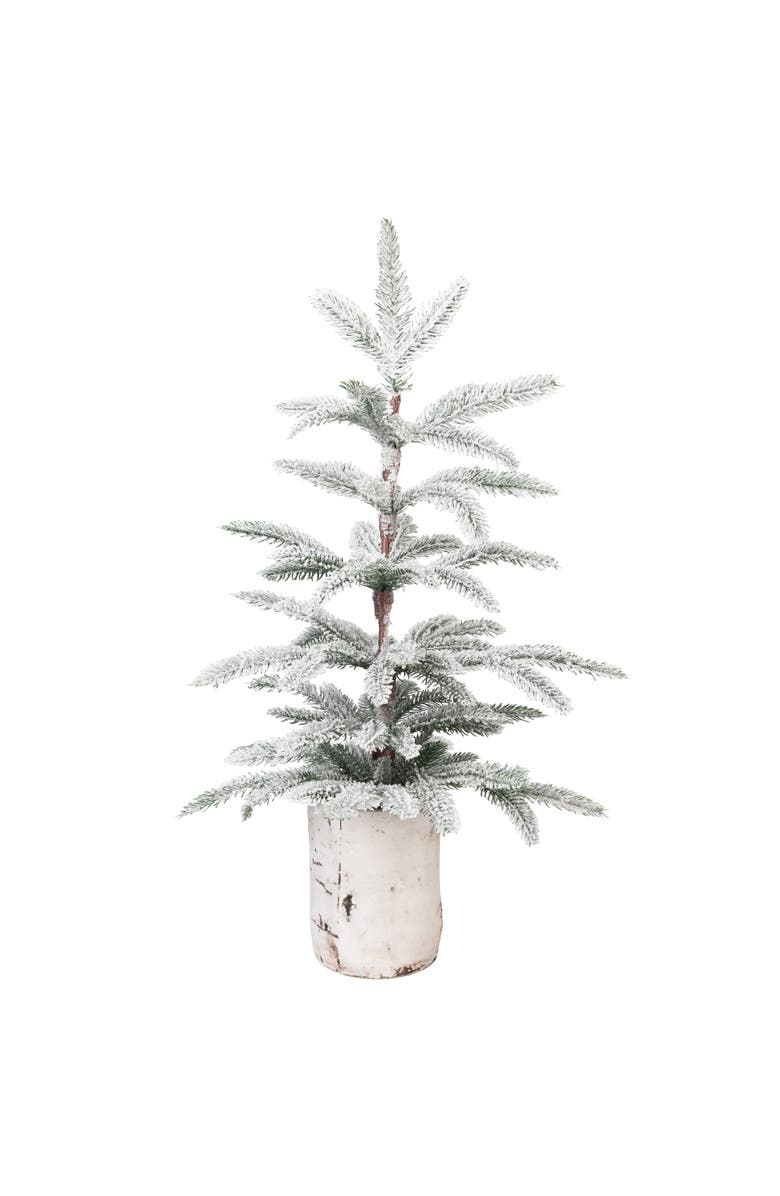 Northlight Heavily Flocked Potted Artificial Christmas Sprucetree - 24" - Unlit, Main, color, Green