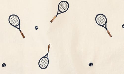 MILES THE LABEL MILES THE LABEL TENNIS PRINT ORGANIC COTTON JERSEY T-SHIRT & SHORTS SET