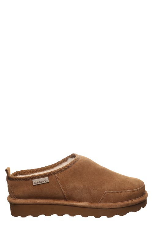Bearpaw Damian Faux Fur Lined Clog Slipper In Brown